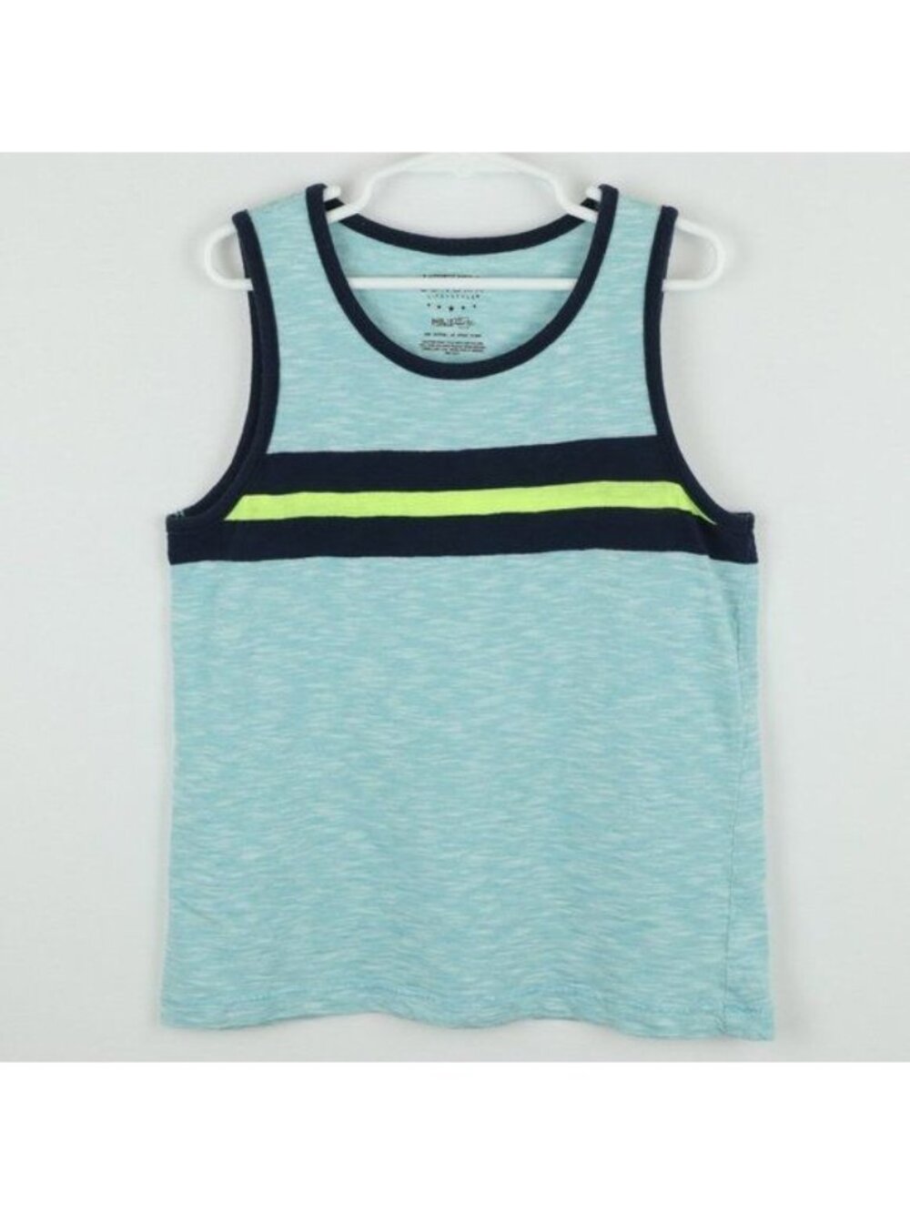 Sonoma Boys Size 7X Blue Green Striped Scoop Neck Tank Top